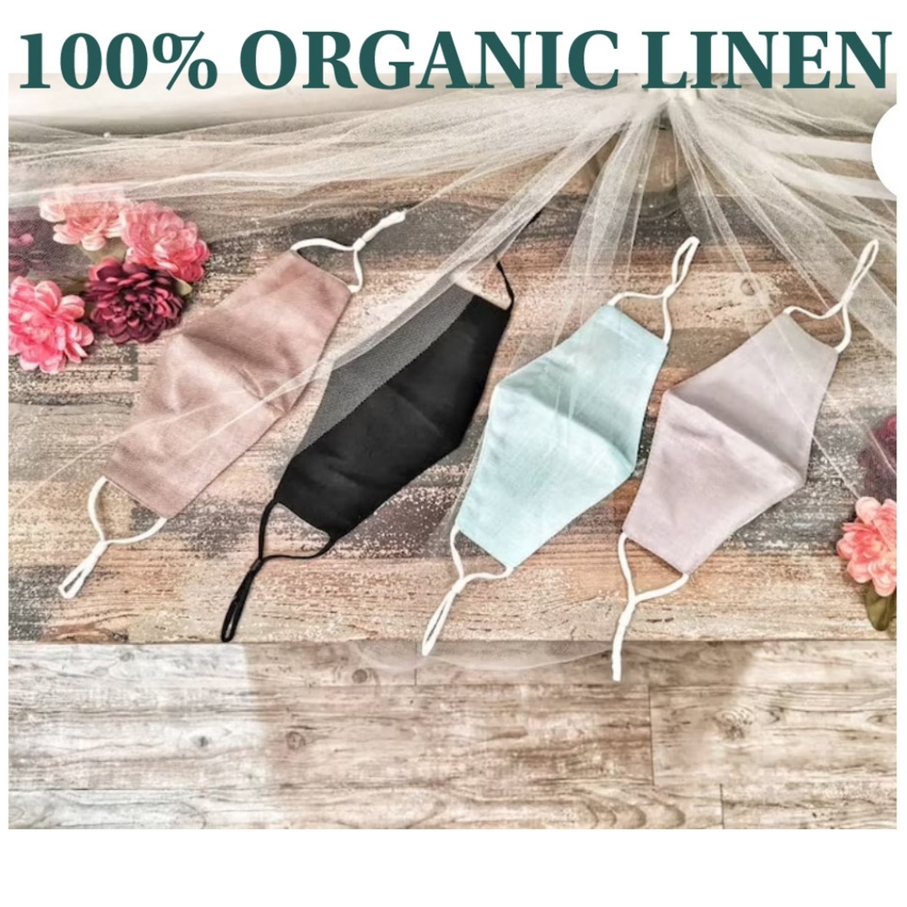 4/$20 Linen Face Mask | Reusable Face Masks - Picture 3 of 9